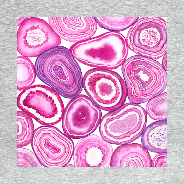 Pink agate watercolor by katerinamk